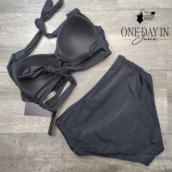 Tempt Me Twist Front High Waist Bikini Swimsuit Size S - Picture 7 of 7